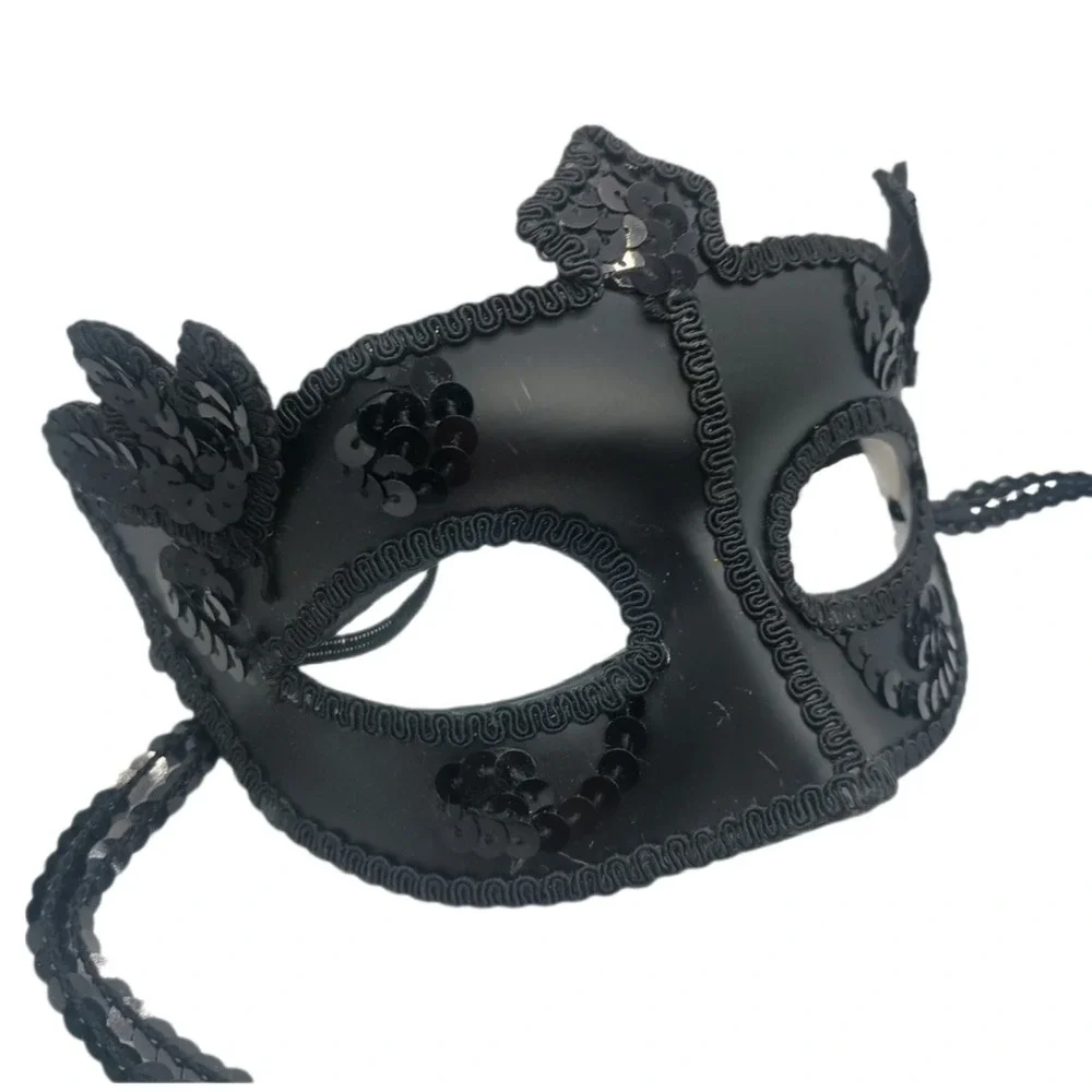 Black Venetian Womens Masquerade Ball Mask SKUJ079‎